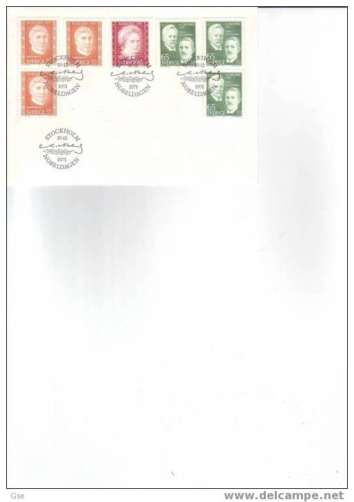 SVEZIA 1971 - Yvert 713/15 + 713b+714b - Ill. Special Cancel - Nobel - FDC