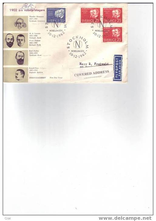 SVEZIA 1962 - FDC Yvert 499/500 - Ill. Special Cancel - Nobel - FDC