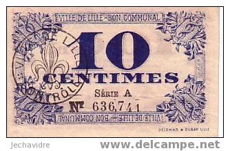 FRANCE  BON COMMUNAL 10 Centimes VILLE DE LILLE   Emis En 1917   ***** QUALITE  XF ***** - Bons & Nécessité