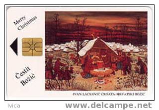 CROATIA - 1993/TK14 - Cestit Božic - Merry Christmas - Painting By Lackovic - Croatie