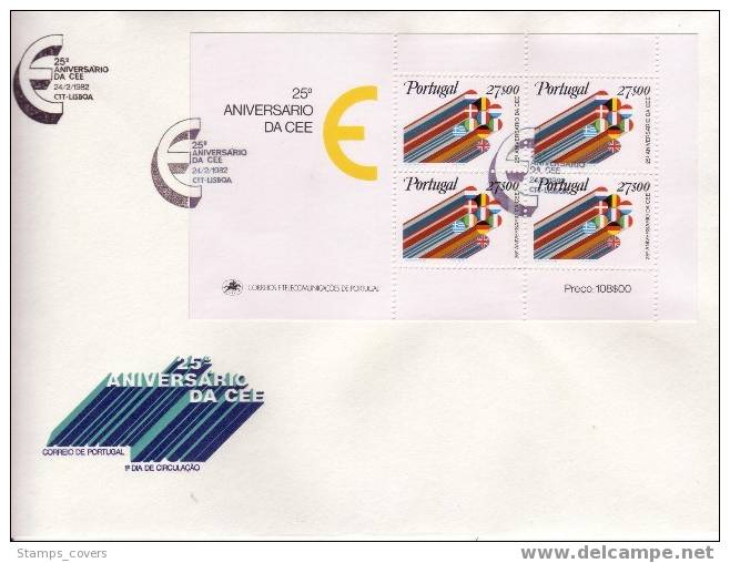 PORTUGAL FDC MICHEL BL 34 €17.00 EUROPA 1982 - 1982
