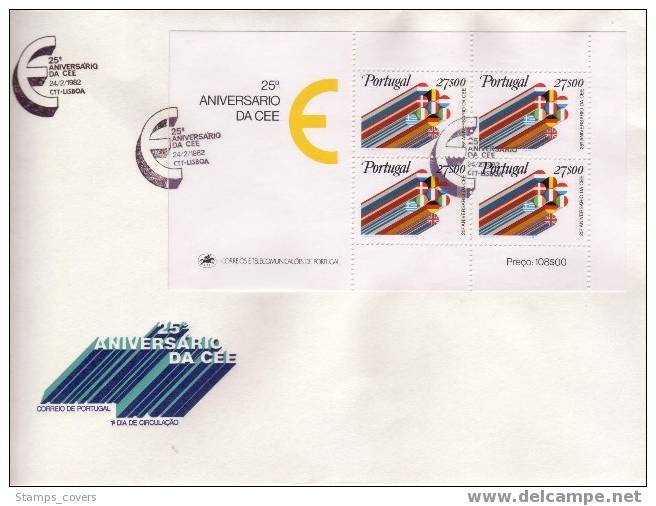 PORTUGAL FDC MICHEL BL 34 €17.00 EUROPA 1982 - 1982