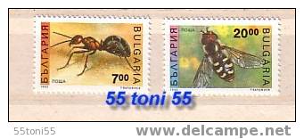 Bulgaria  / Bulgarie   1992  Yvert- 3461 / 62 Fourmi Et Abeille  2v.-neuf ** - Abeilles