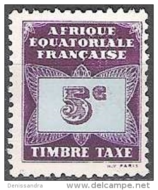 Afrique Equatoriale Française 1937 Michel Taxe 1 Neuf ** Cote (2002) 0.50 € Grand Chiffre - Unused Stamps