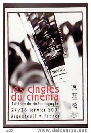 Jolie CP Pub - Les Cinglés Du Cinéma 14° Foire Du Cinématographe Argenteuil 2001 -  Pellicule - Publicité - Publicité