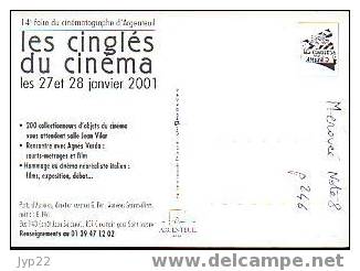 Jolie CP Pub - Les Cinglés Du Cinéma 14° Foire Du Cinématographe Argenteuil 2001 -  Pellicule - Publicité - Publicité