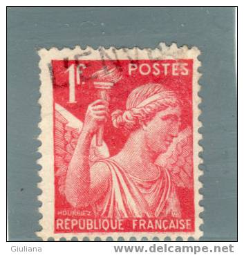 Francia - N.  433  Used (UNI) 1939-41 - 1939-44 Iris