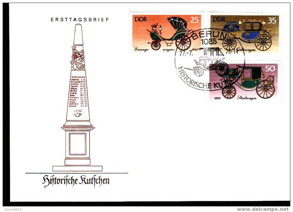 Fdc Transports >  Diligences  Allemagne 1976 Calèches Divers 1840 1860 1889 - Diligences