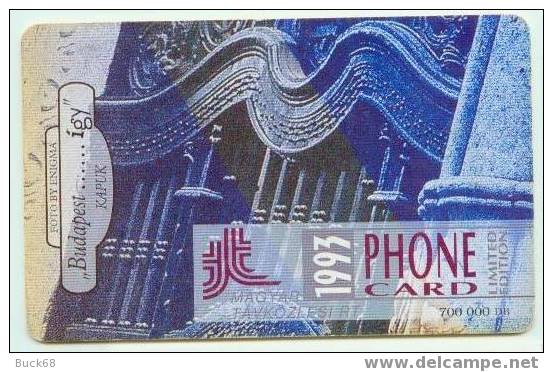HONGRIE Télécarte Budapest......igy 1993 Phonecard Carte Téléphonique Portail église - Hongarije