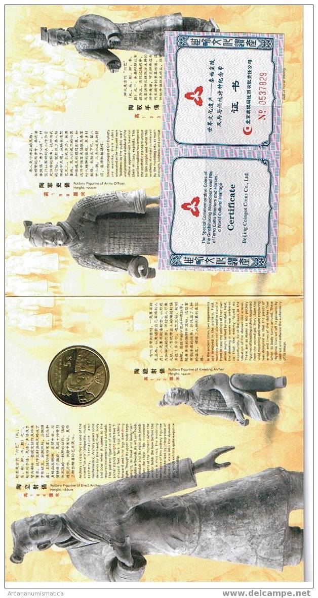 CHINA  GUERRERO CHINO  Mint-set 5 Yuan 2002 Con Certificado    DL-9984 - China