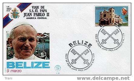 1983 - IL PAPA NEL BELIZE - Belize (1973-...)