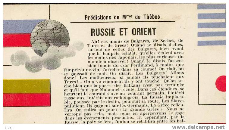 Guerre De 1914 : Russie Et Orient, Prédiction De Mme De Thèbes, Carte Suisse - Evènements