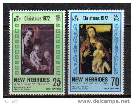 D929 - NEW HEBRIDES , NATALE 1972 N. 352/353  *** - Neufs