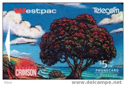 NEW ZEALAND $5  WESTPAC BANK 1993  TREE  CARTOON  LANDSCAPE  MINT GPT  NZ-F-9   SOLD AT PREMIUM - New Zealand