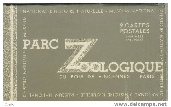 CARNET 9 CPA PARC ZOOLOGIQUE DU BOIS DE VINCENNES-MUSEUM NATIONAL-ELAN-ELEPHANTS-ZEBRE... - Zèbres