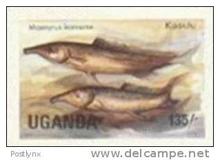 UGANDA 1985, Elephant-snout Fish 135s, IIMEPRF.PAIR  [non Dentelé,geschnitten,no Dentado,non Dentellato,ongetande] - Ouganda (1962-...)
