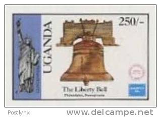 UGANDA 1986, Liberty Bell, Philadelphia 250s, IMPERF.PAIR [ Ungezähnt,non Dentelé,no Dentado,non Dentellato ] - Ouganda (1962-...)