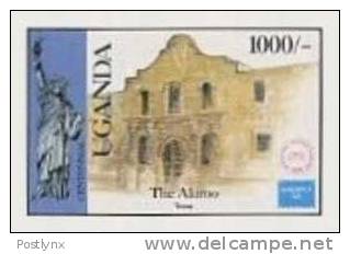 UGANDA 1986, The Alamo, San Antonio, Texas 1000s, IMPERF.PAIR [ Ungezähnt,non Dentelé,no Dentado,non Dentellato ] - Ouganda (1962-...)