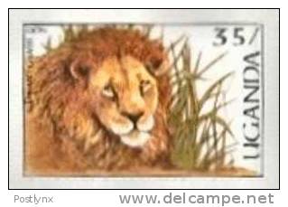 UGANDA 1987, Lion 35s, IMPERF.PAIR [ Ungezähnt,non Dentelé,no Dentado,non Dentellato ] - Uganda (1962-...)