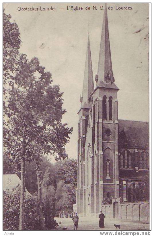 OOSTACKER-LOURDES = L'église De Notre Dame De Lourdes  (edit. Star)  1908 - Autres & Non Classés