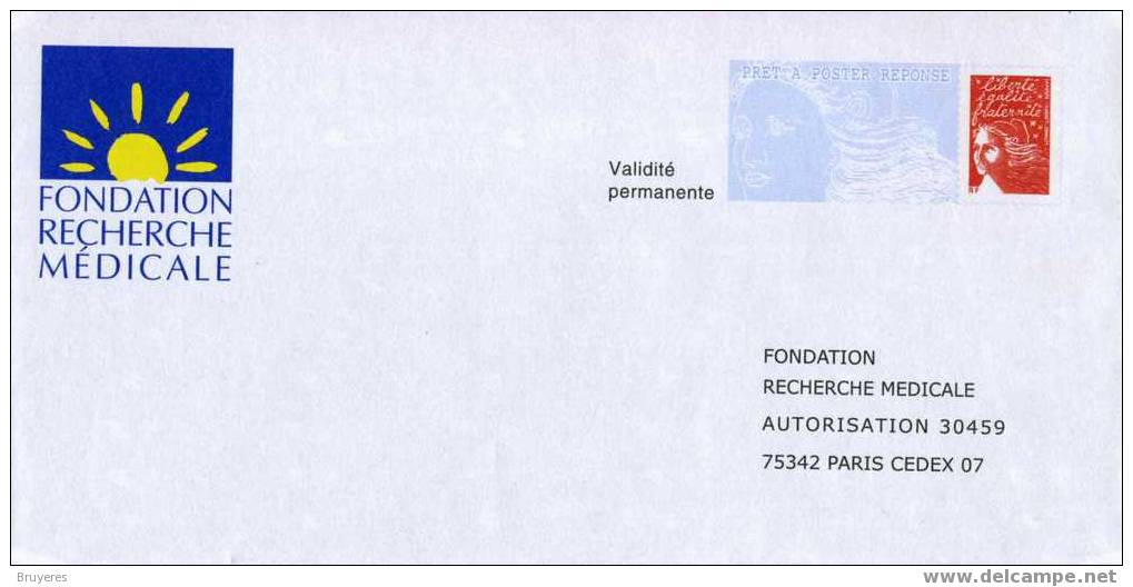 PAP Réponse "Fondation Recherche Médicale " Avec Timbre "Luquet / RF" - Au Verso N° 0404680 - Listos Para Enviar: Respuesta /Luquet