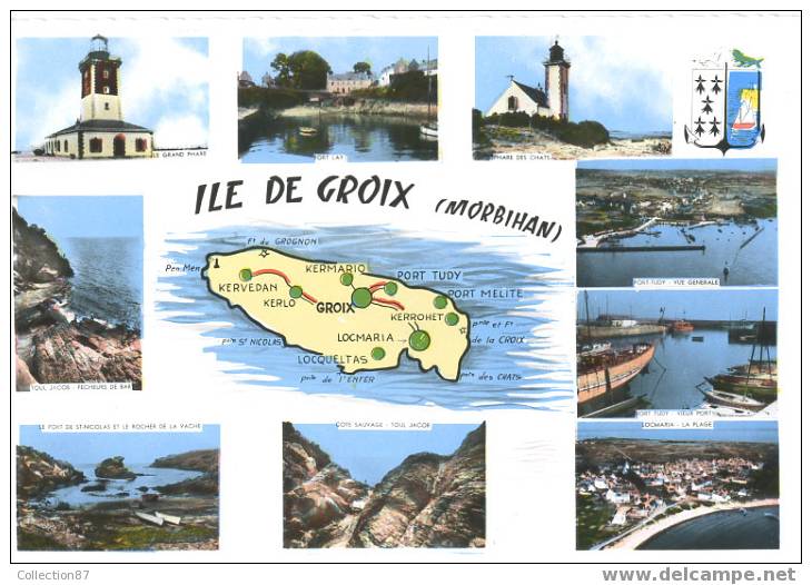 56 - MORBIHAN - ILE De GROIX - LE PORT - PHARE - BELLE CARTE MULTIVUES - Groix