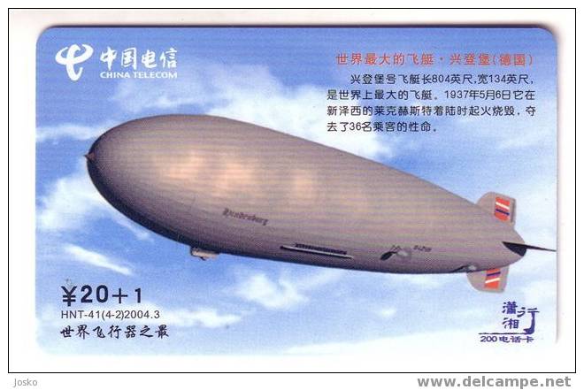 ZEPPELIN  ( China Telecom ) Airballon Balloon Ballon Airship Montgolfiere - Aviones