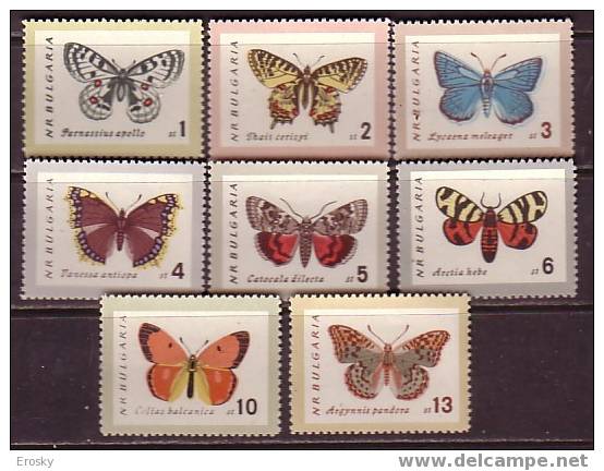 L1407 - BULGARIE BULGARIA Yv N°1155/62 ** PAPILLONS BUTTERFLIES - Unused Stamps