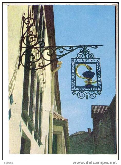 GOOD ESTONIA POSTCARD 1968 - TALLINN - Signboard Of The Town Hall Chemist´s Shop - Shops