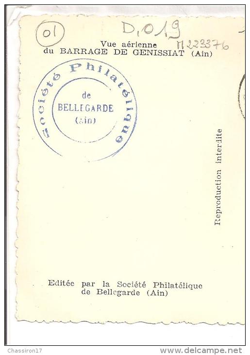 01 - Vue Aérienne Du Barrage De GENISSIAT - CPSM - Tampon Philatélique - Génissiat