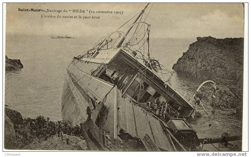 Ile Et Vilaine - Saint Malo - Naufrage Du Hilda (5) - L'arrière Du Navire Et Le Pont Brisé - Catastrophes