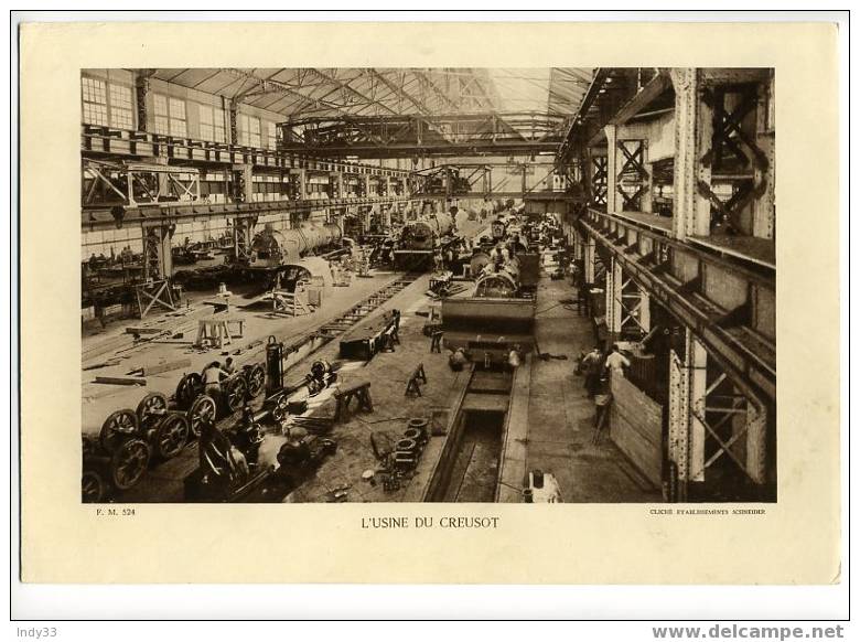 "L´USINE DU CREUZOT" (ETABLISSEMENTS SCHNEIDER, MONTAGE DE LOCOMOTIVES) - Eisenbahnverkehr