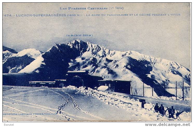 SUPERBAGNERES - La Gare Du Funiculaire Et Le Céciré Pendant L´hiver - Superbagneres