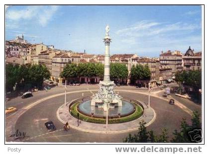 CPSM - MARSEILLE - Place Castellane - Fontaine Cantini - Coul - Déb 60 - - Castellane, Prado, Menpenti, Rouet
