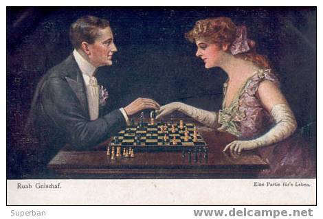 ÉCHECS: EINE PARTIE FÜR'S LEBEN / UNE PARTIE POUR LA VIE - ILLUSTRATION SIGNÉE: RUAB GNISCHAF (y-362) - Schaken