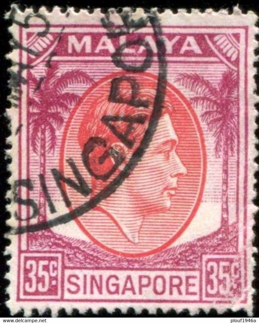 Pays : 441 (Singapour : Colonie Britannique)  Yvert Et Tellier N° : 15 (B) (o) ; SG SG 25a - Singapore (...-1959)