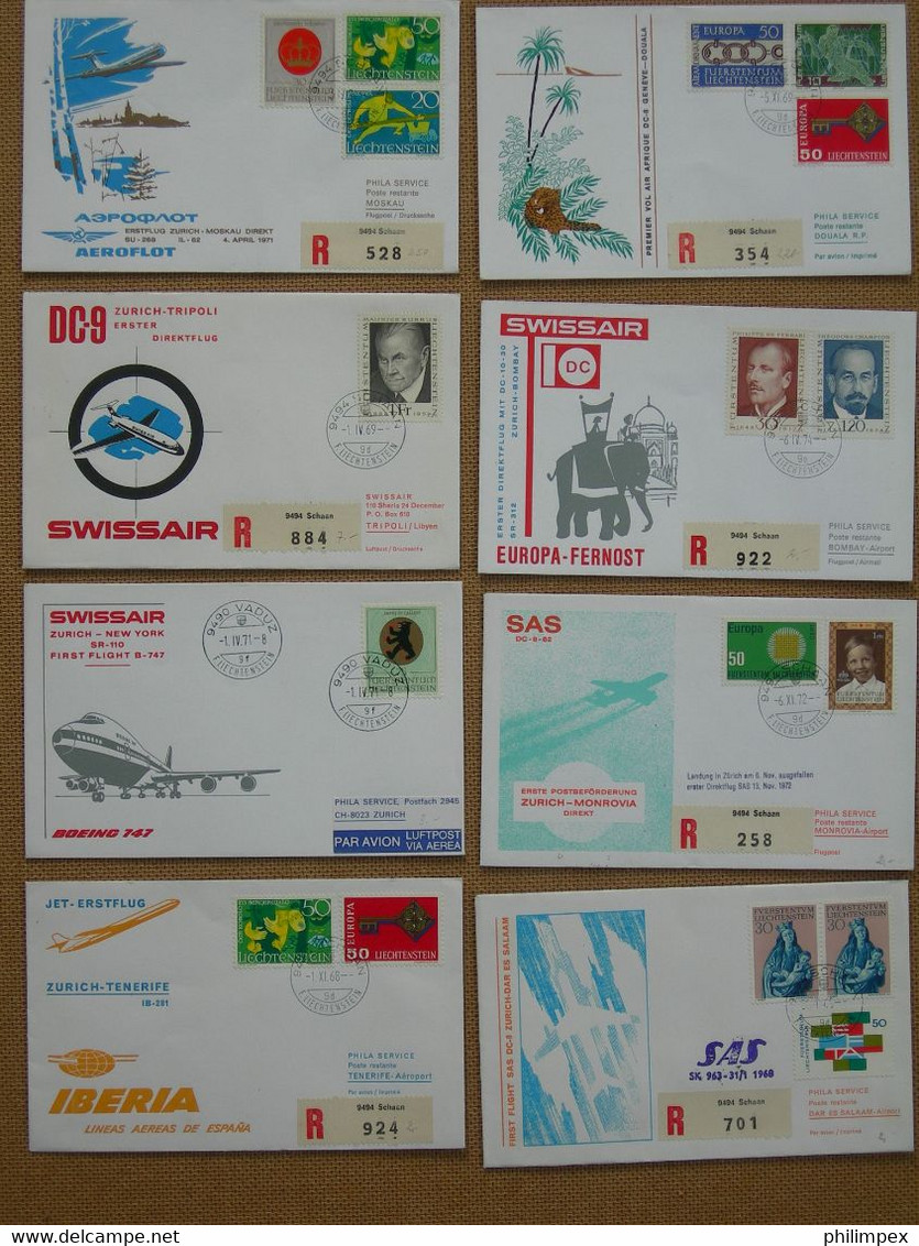 SWITZERLAND, 400+ AIRPOSTDOCUMENTS, FIRST- and SPECIAL FLIGHTS - GREAT LOT!