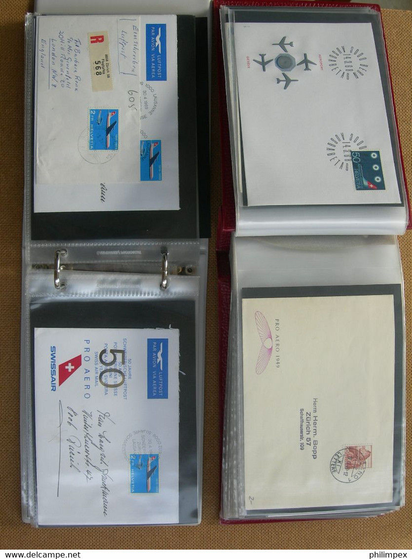 SWITZERLAND, 400+ AIRPOSTDOCUMENTS, FIRST- and SPECIAL FLIGHTS - GREAT LOT!