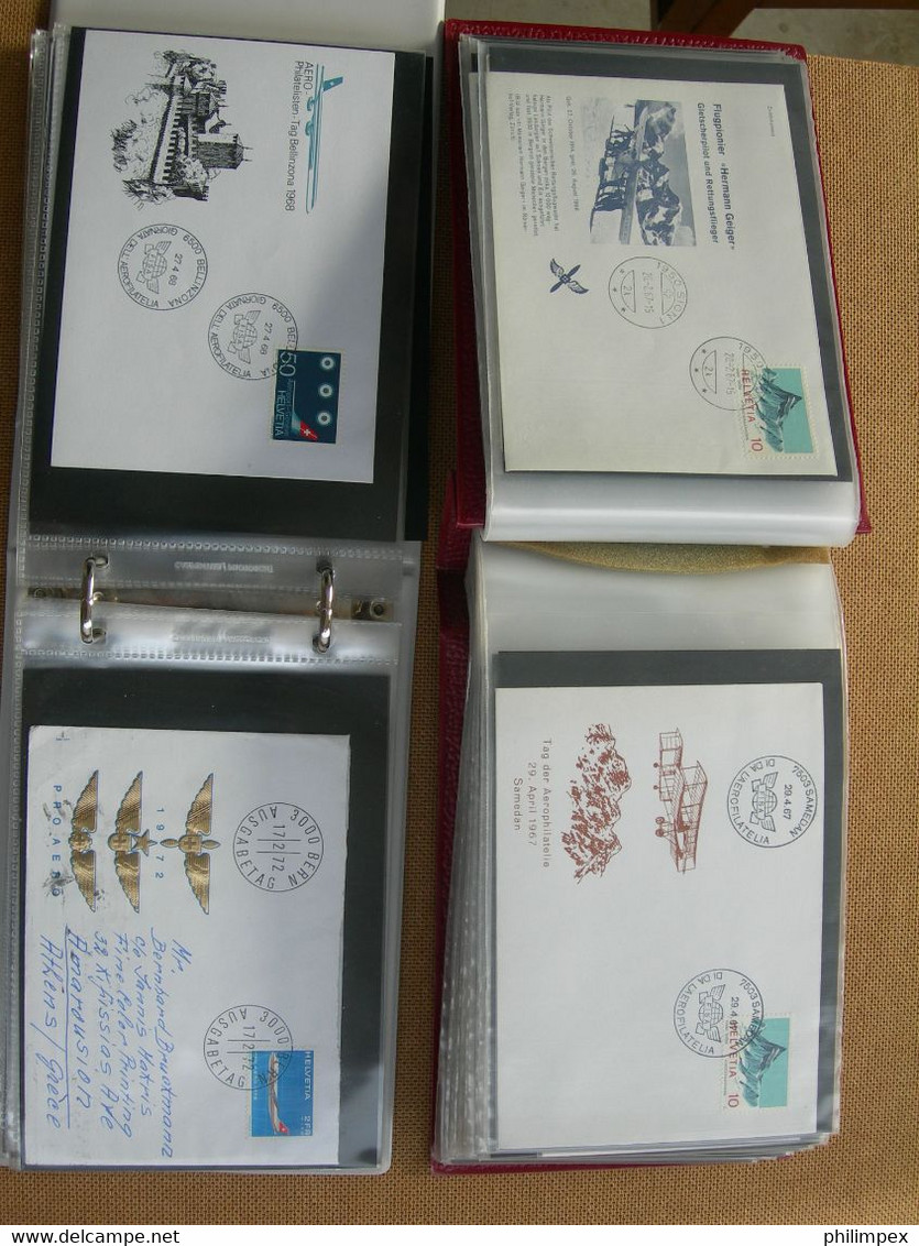 SWITZERLAND, 400+ AIRPOSTDOCUMENTS, FIRST- and SPECIAL FLIGHTS - GREAT LOT!