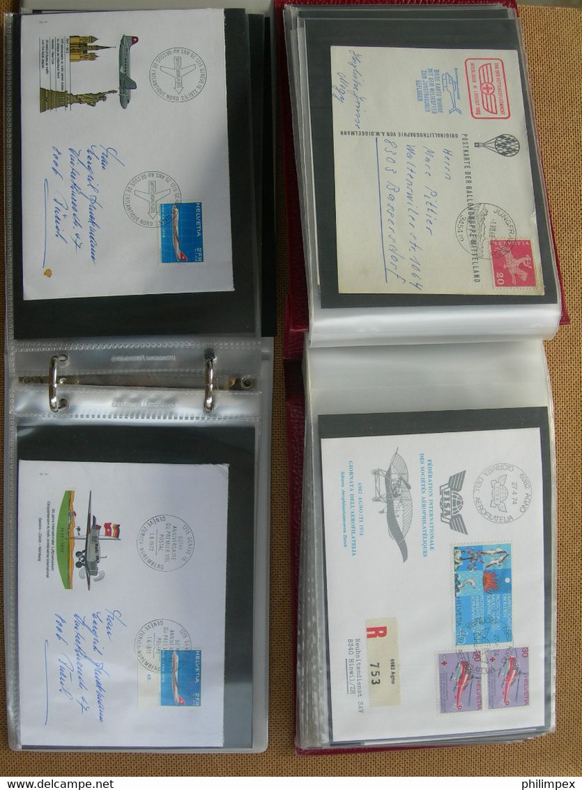 SWITZERLAND, 400+ AIRPOSTDOCUMENTS, FIRST- and SPECIAL FLIGHTS - GREAT LOT!