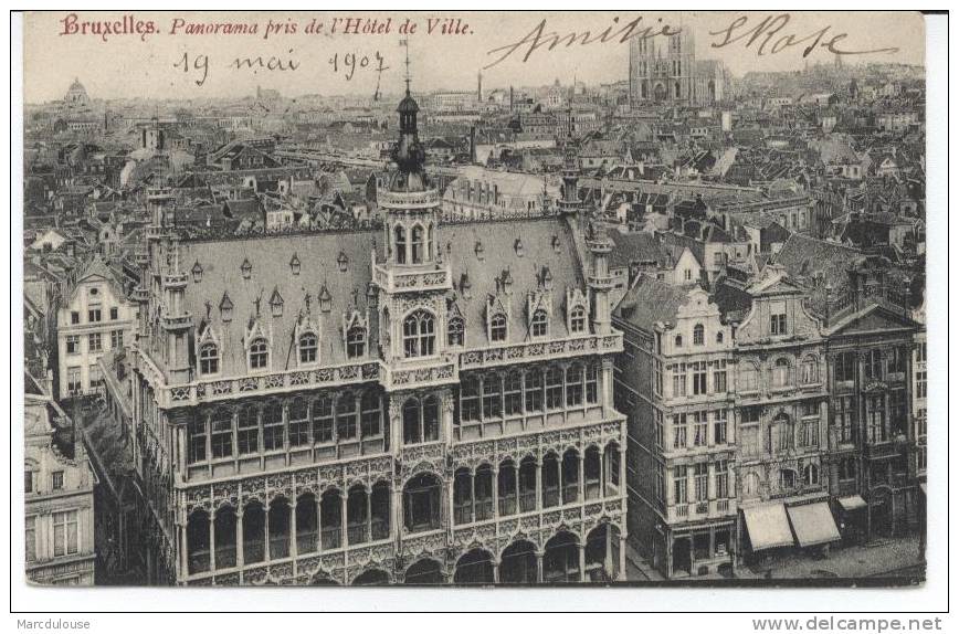 Bruxelles. Brussel. Panorama Pris De L´hôtel De Ville. Maison Du Roi. Broodhuis Genomen Van Stadhuis. Timbre - Zegel 56. - Panoramische Zichten, Meerdere Zichten