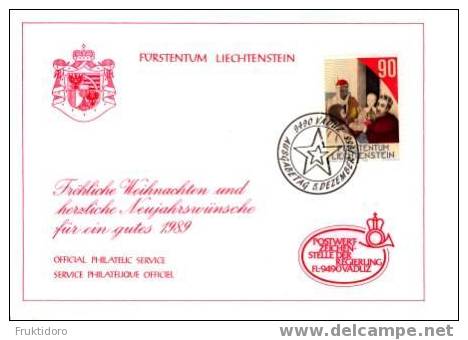 Liechtenstein Glückwunschkarte / Christmas Card 1988 - The Magi - Interi Postali