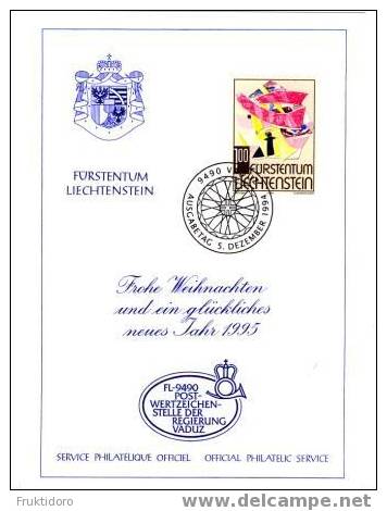 Liechtenstein Glückwunschkarte / Christmas Card 1994 - Modern Art - Stamped Stationery