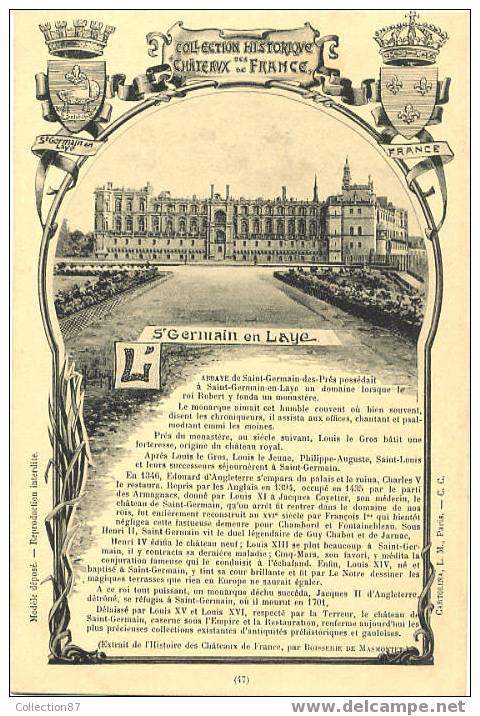 78 -YVELINES- CHATEAU De ST GERMAIN En LAYE- HERALDIQUE - ARMOIRIES - COLLECTION HISTORIQUE Des CHATEAUX De FRANCE N° 47 - St. Germain En Laye (castle)