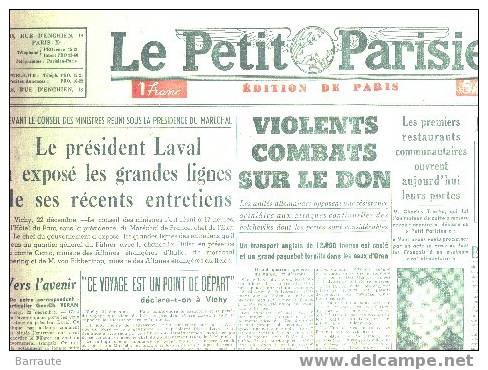 Le Petit Parisien Du 23/12/1942 LAVAL Rencontre HITLER - Le Petit Parisien