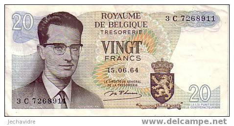 BELGIQUE   20 Francs  Daté Du 15-06-1964   Pick 138     ***** QUALITE  VF + ***** - Sonstige & Ohne Zuordnung