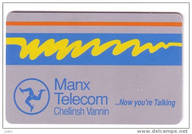 Isle Of Man - Man ( Ile De ) - IOM - RARE Card Smart Talking  -  FIRST VARIANT -  DIFFERENT BACK SIDE - Man (Eiland)