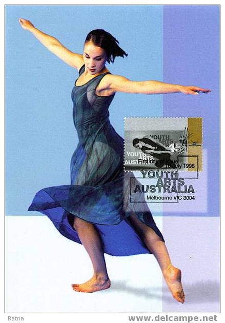 Australie : CM Carte Maximum. Danse, Femme, Corps, Bleu, Choregraphie - Tanz