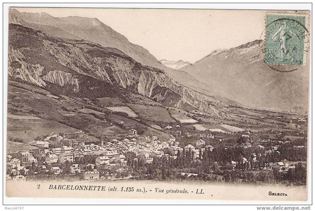 BARCELONNETTE 04 (ALT 1.135M) Vue Générale En Date 19 Mai 1924 - Barcelonnette