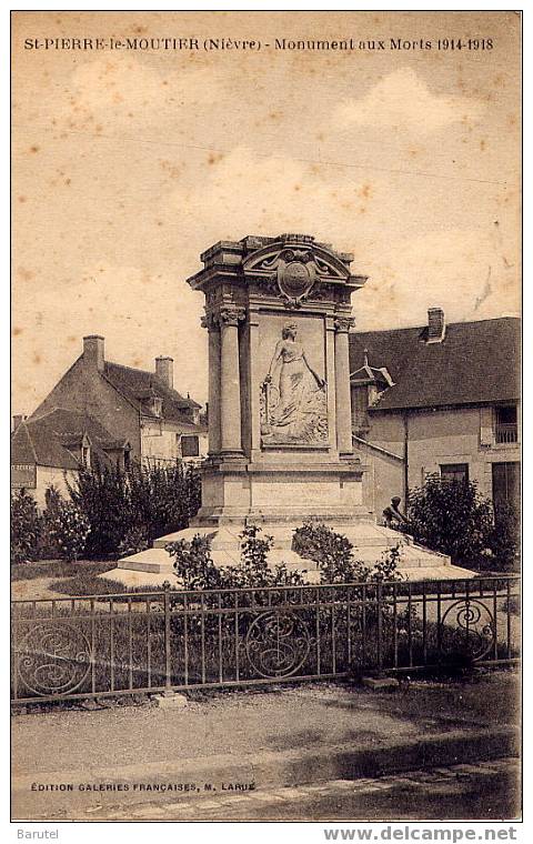 SAINT PIERRE LE MOUTIER - Monument Aux Morts 1914~1918 - Saint Pierre Le Moutier